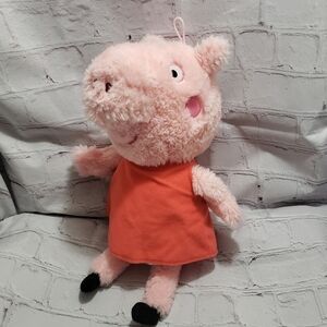 Fiesta Peppa Pig Plush 13.5-inch Stuffed Animal Scruffy In Red Dress C19393 Pink